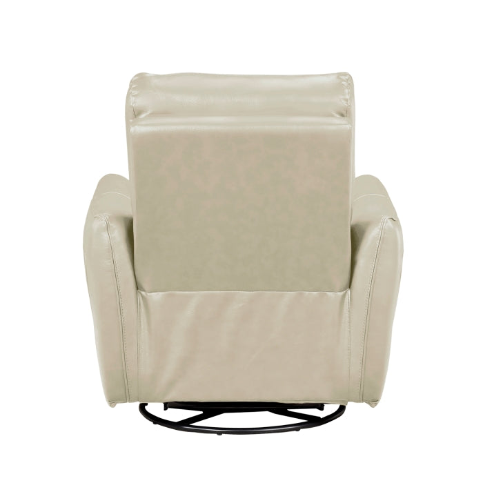 Thomas Beige Leather Power Swivel Glider Reclining Chair