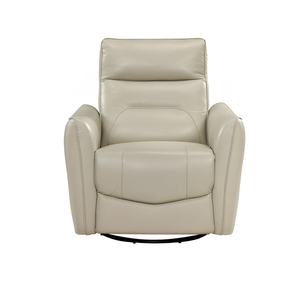 Thomas Beige Leather Power Swivel Glider Reclining Chair