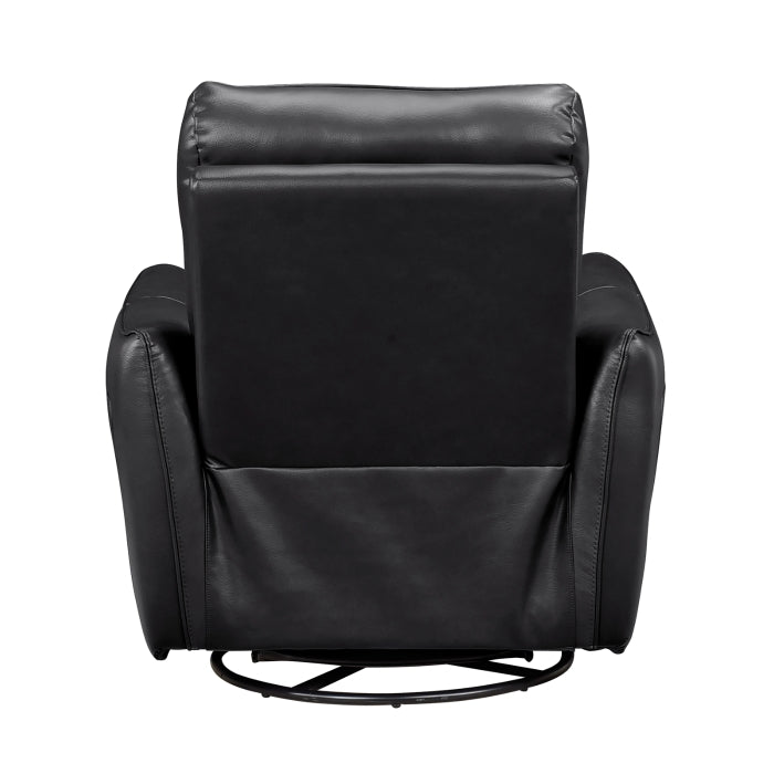 Thomas Black Leather Power Swivel Glider Reclining Chair