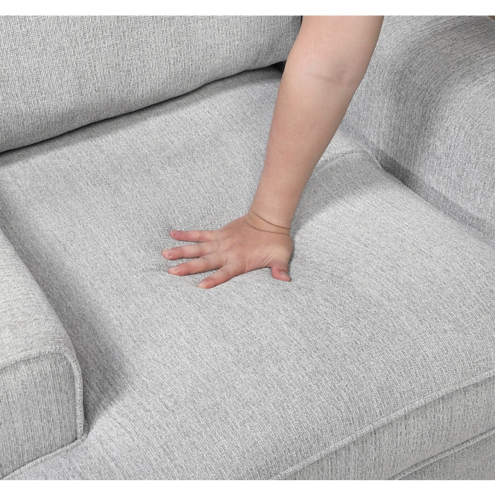 Close-up of the MAZ Sarah 3-Seat Sofa showing its textured fabric and plush cushions.