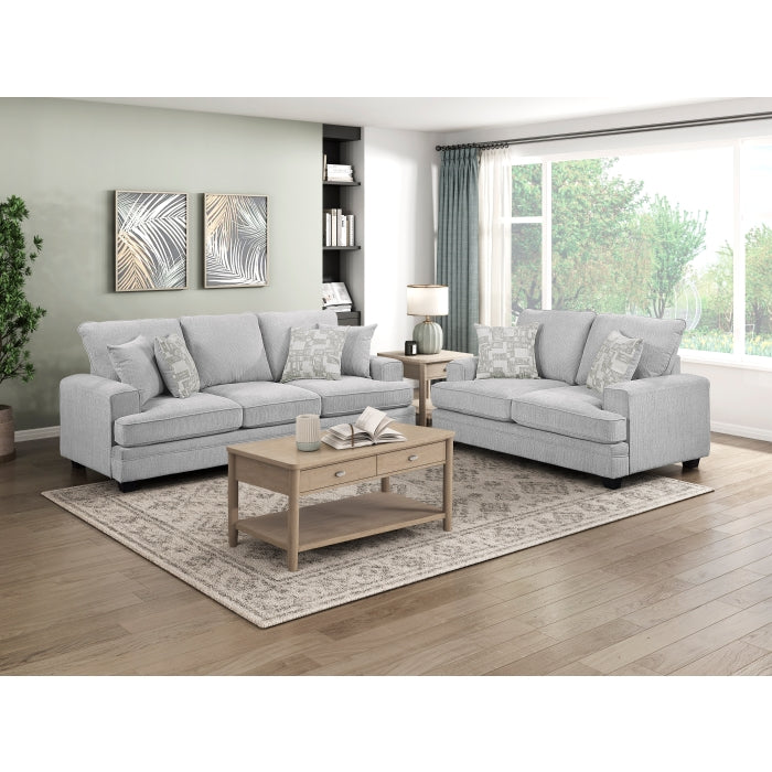 MAZ Sarah 2-Seat Loveseat with plush fabric and sleek design, shown in a cozy living room setting.