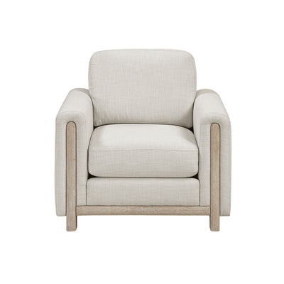 Beige MAZ Echo Collection accent chair with sleek modern design and plush upholstery, ideal for living room or lounge spaces.