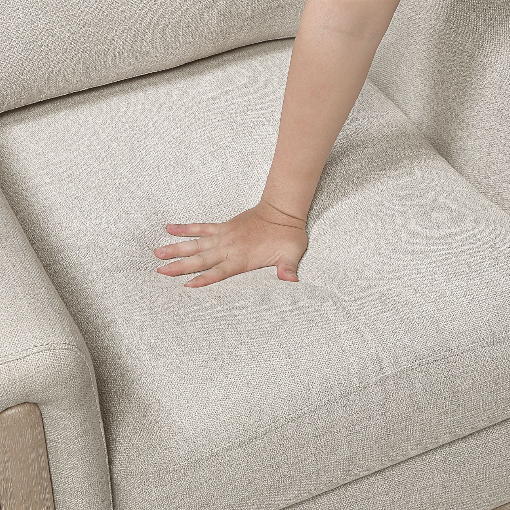 Beige MAZ Echo Collection sofa set with plush cushions and modern design, perfect for stylish living room decor.