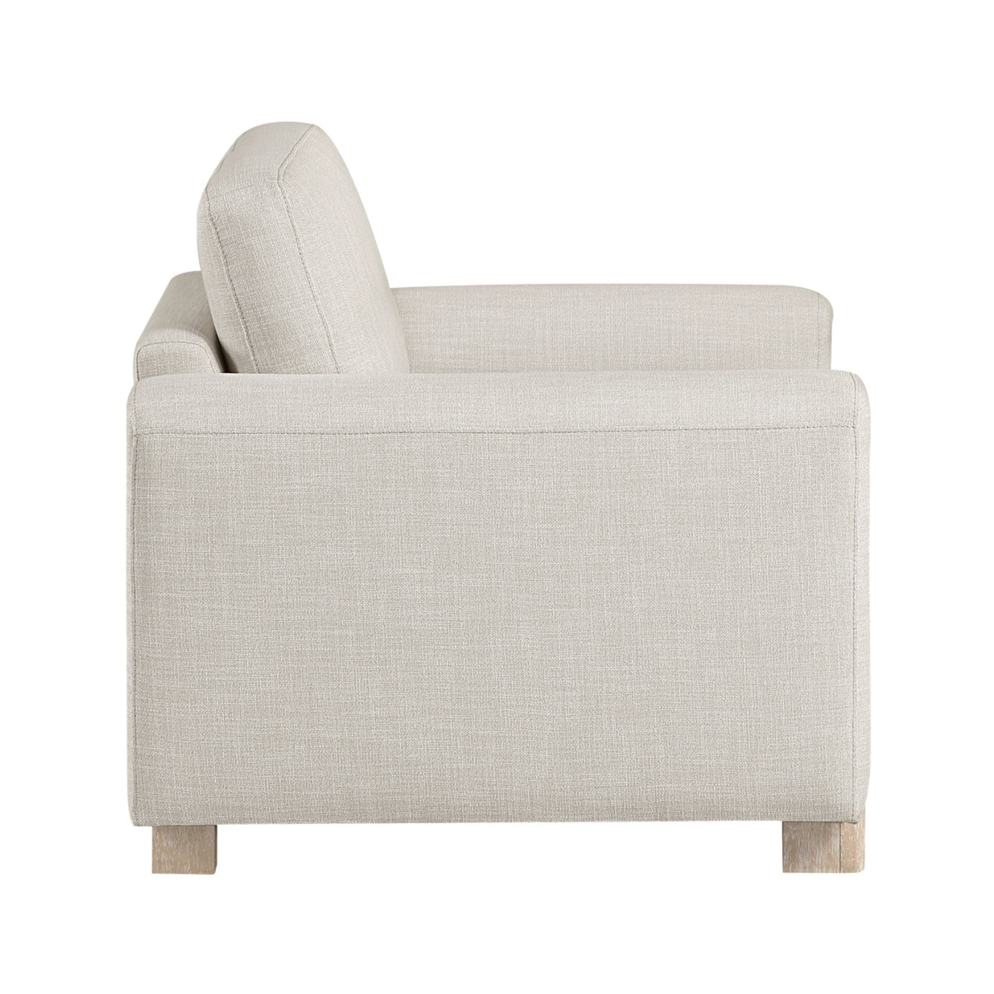 MAZ Echo Collection beige sofa set with plush cushions, modern design, and wooden legs, perfect for contemporary living rooms.