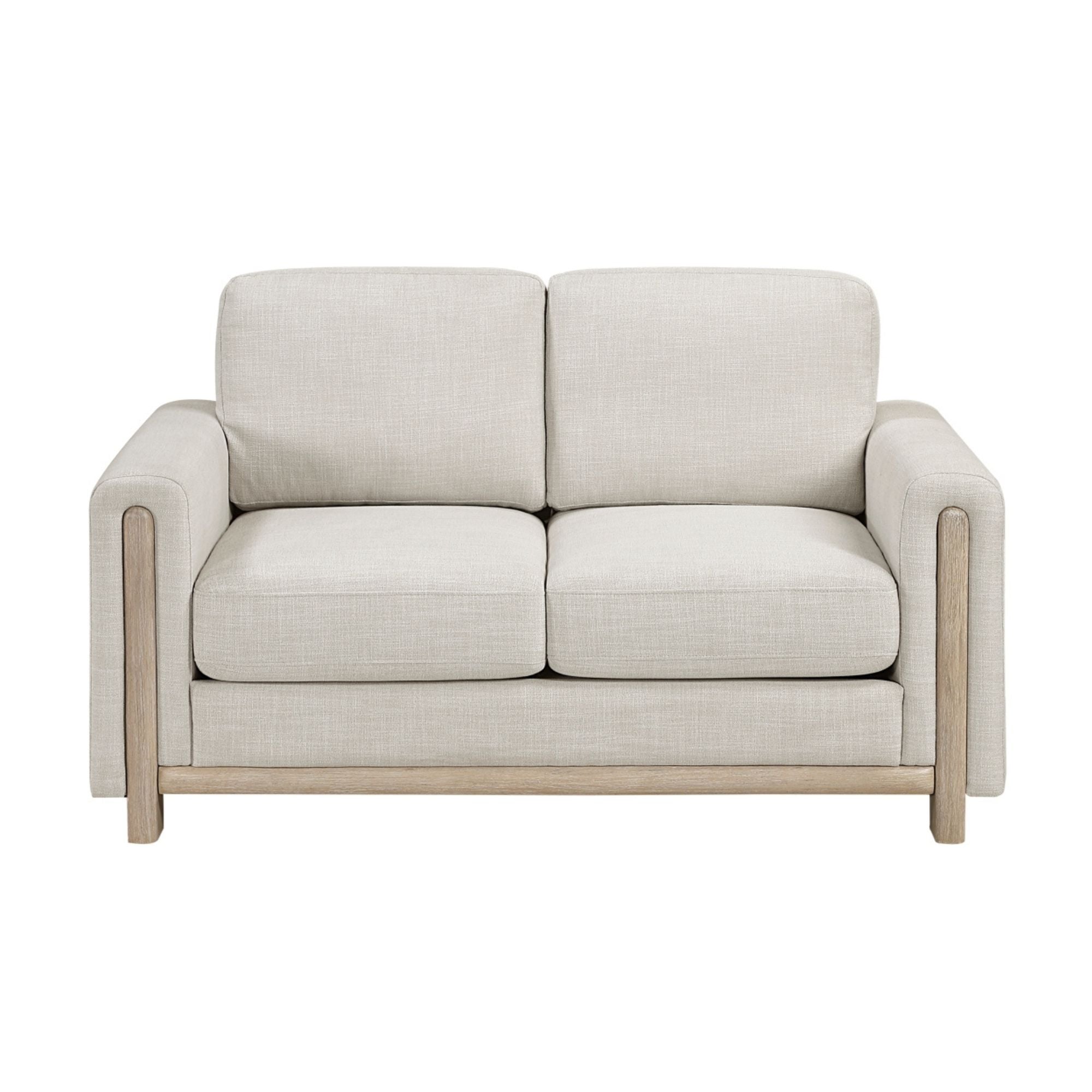 Beige MAZ Echo Collection sofa set with plush cushions and modern design, perfect for living room comfort and style.