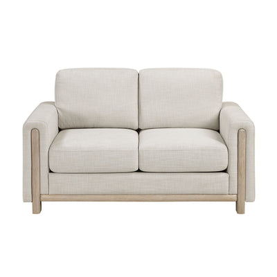 Beige MAZ Echo Collection sofa set with plush cushions and modern design, perfect for living room comfort and style.