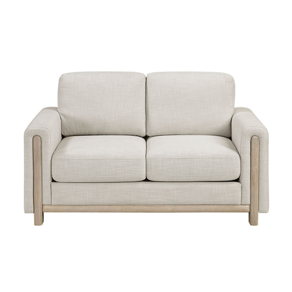 Beige MAZ Echo Collection sofa set with plush cushions and modern design, perfect for living room comfort and style.