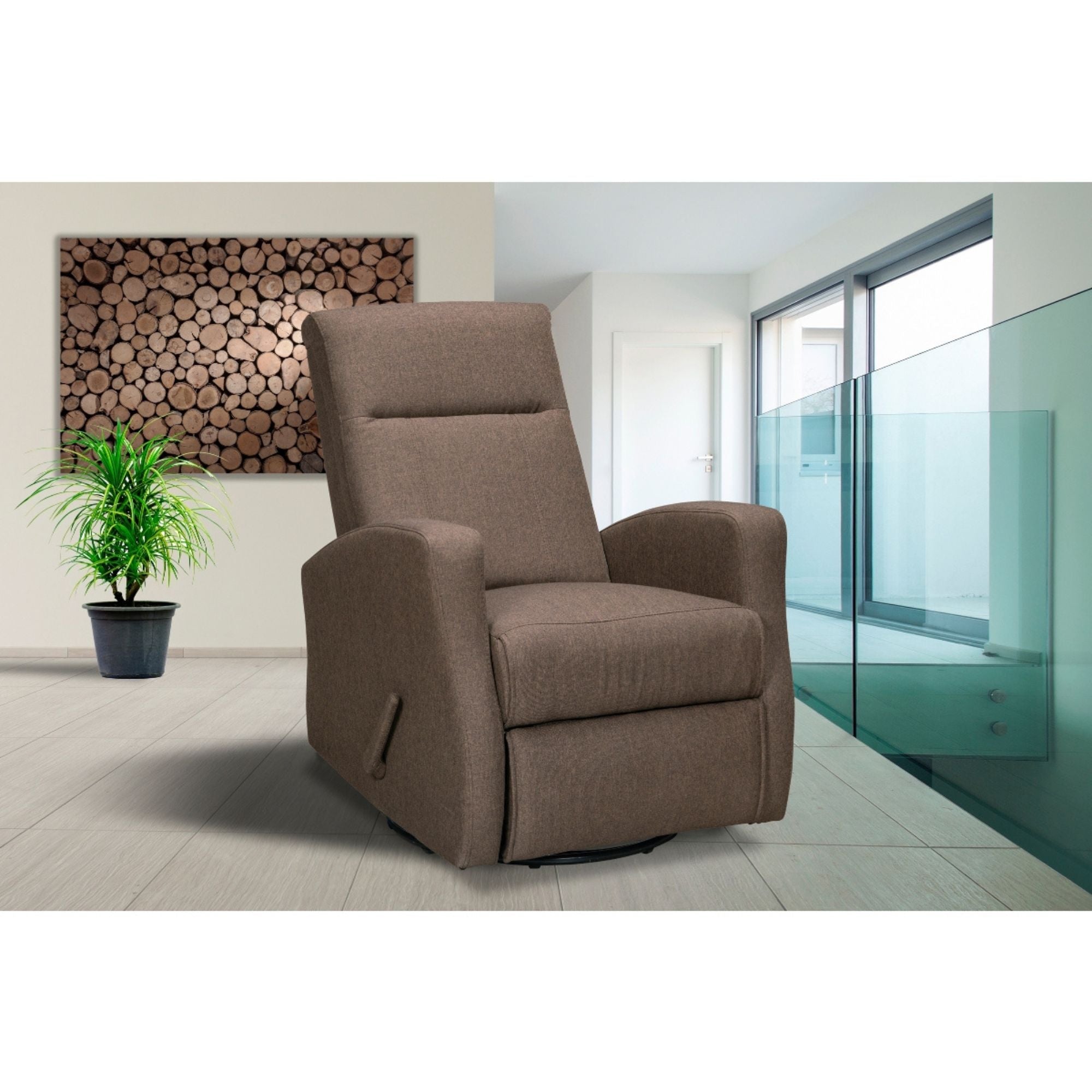Brown MAZ Gale recliner chair with plush cushioning and a reclining feature, perfect for comfortable seating.