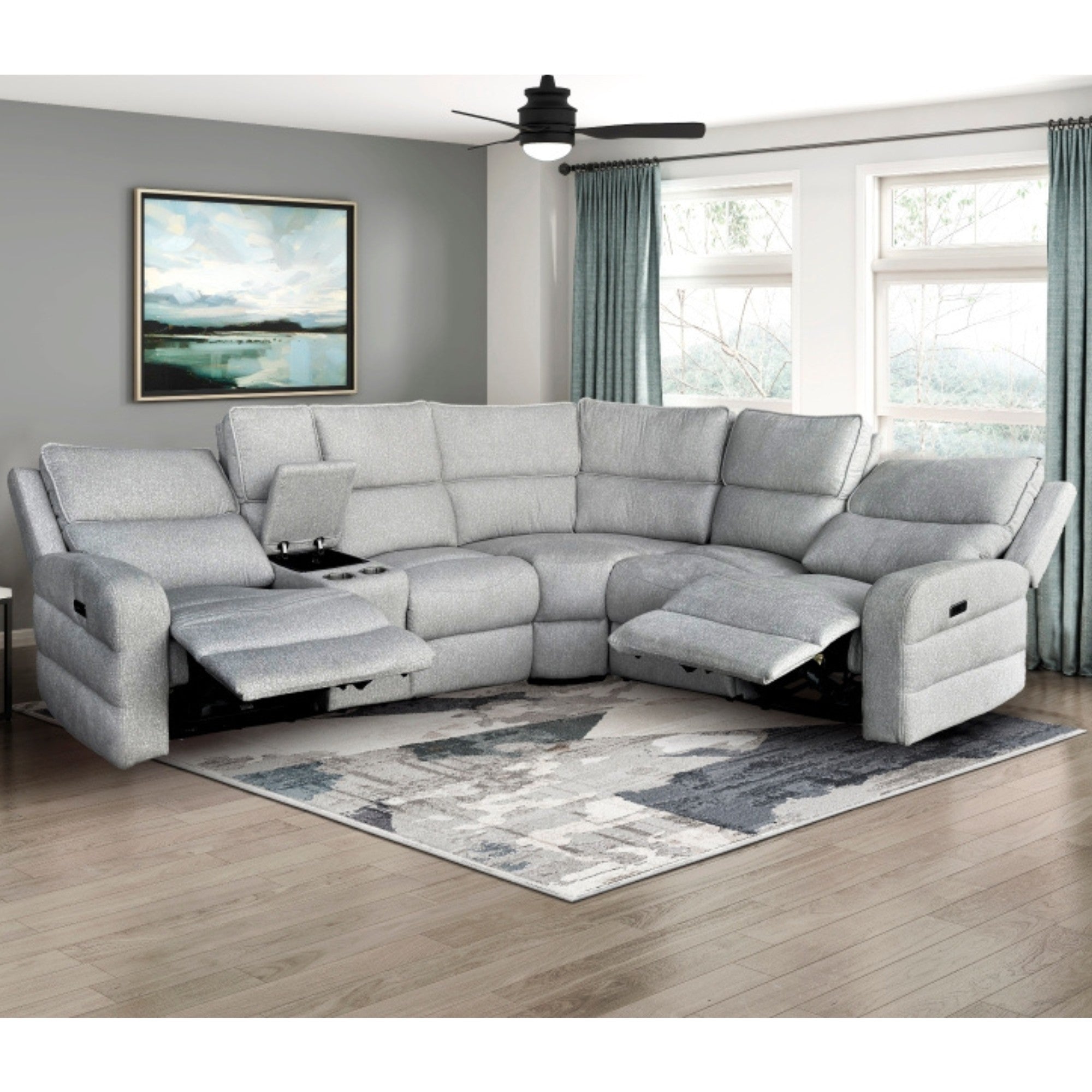 Sectionnel inclinable électrique modulaire 6 pièces Celestia