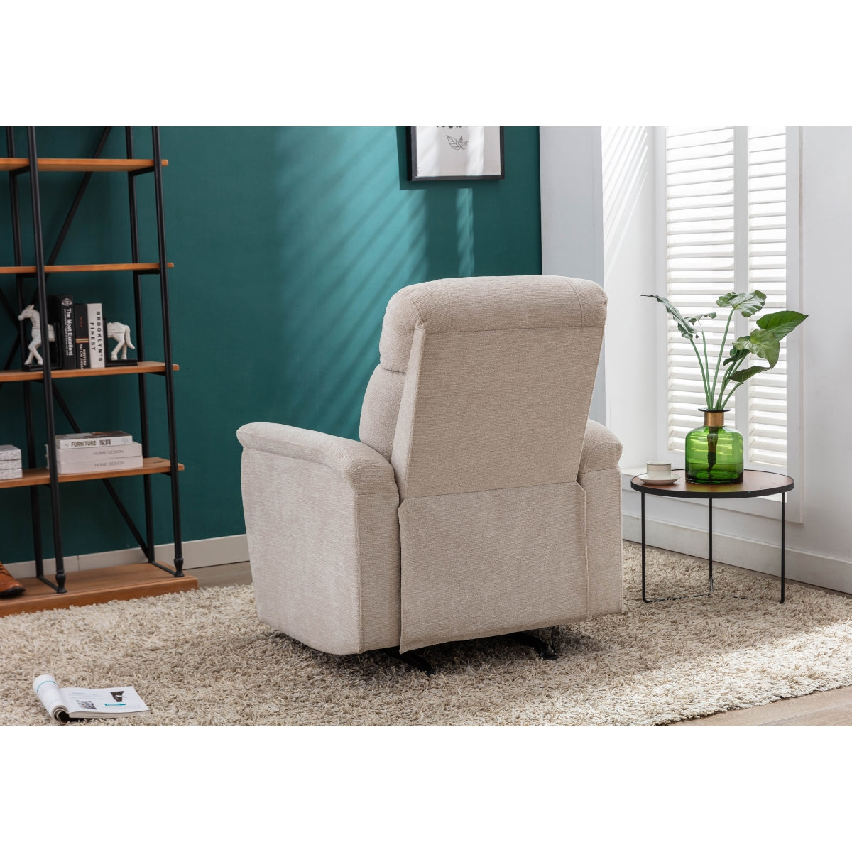 Floyd Beige Chenille Power Rocker Reclining Chair