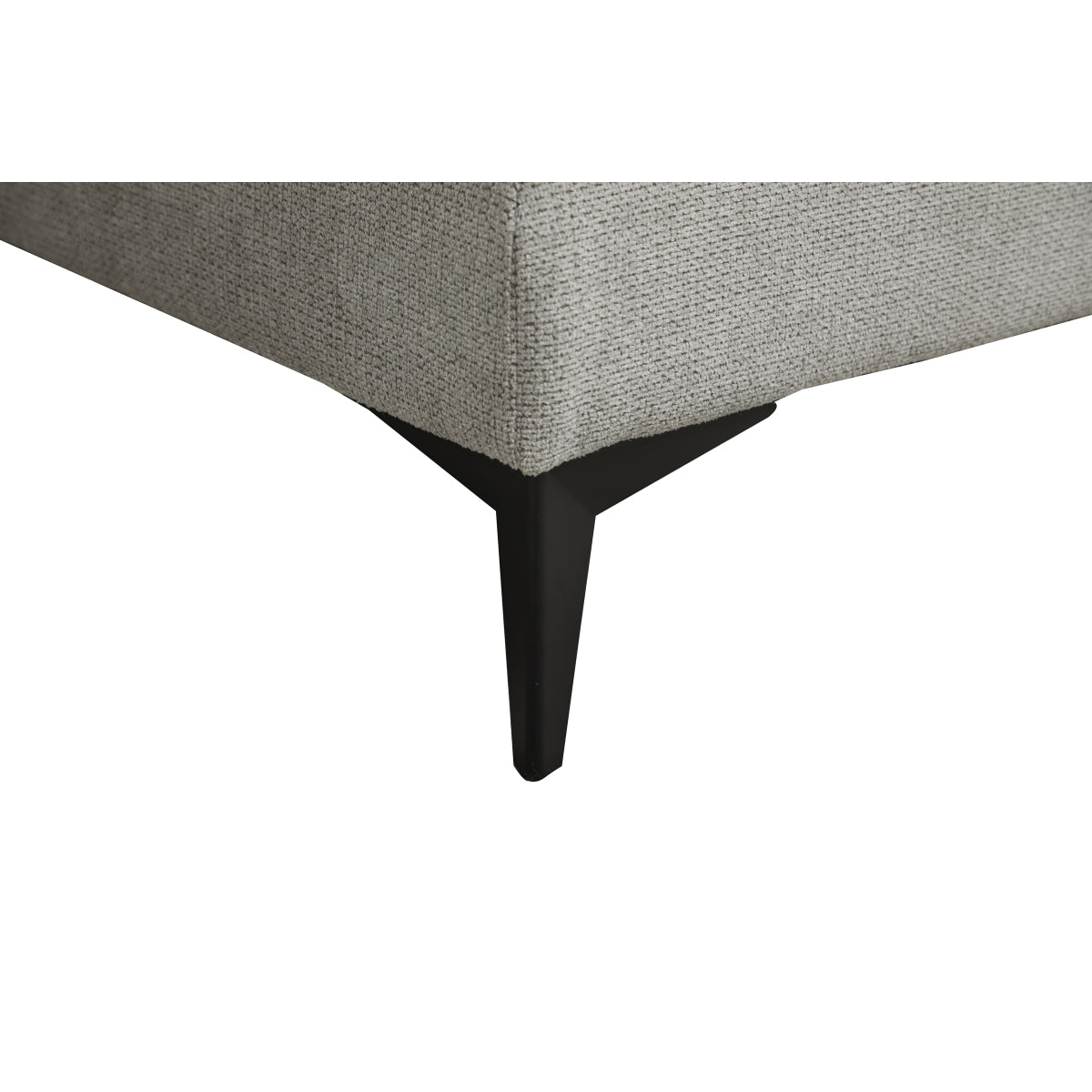 MAZ Suki Collection 2-piece sectional sofa in light grey with detailed fabric texture, modern design for living room decor