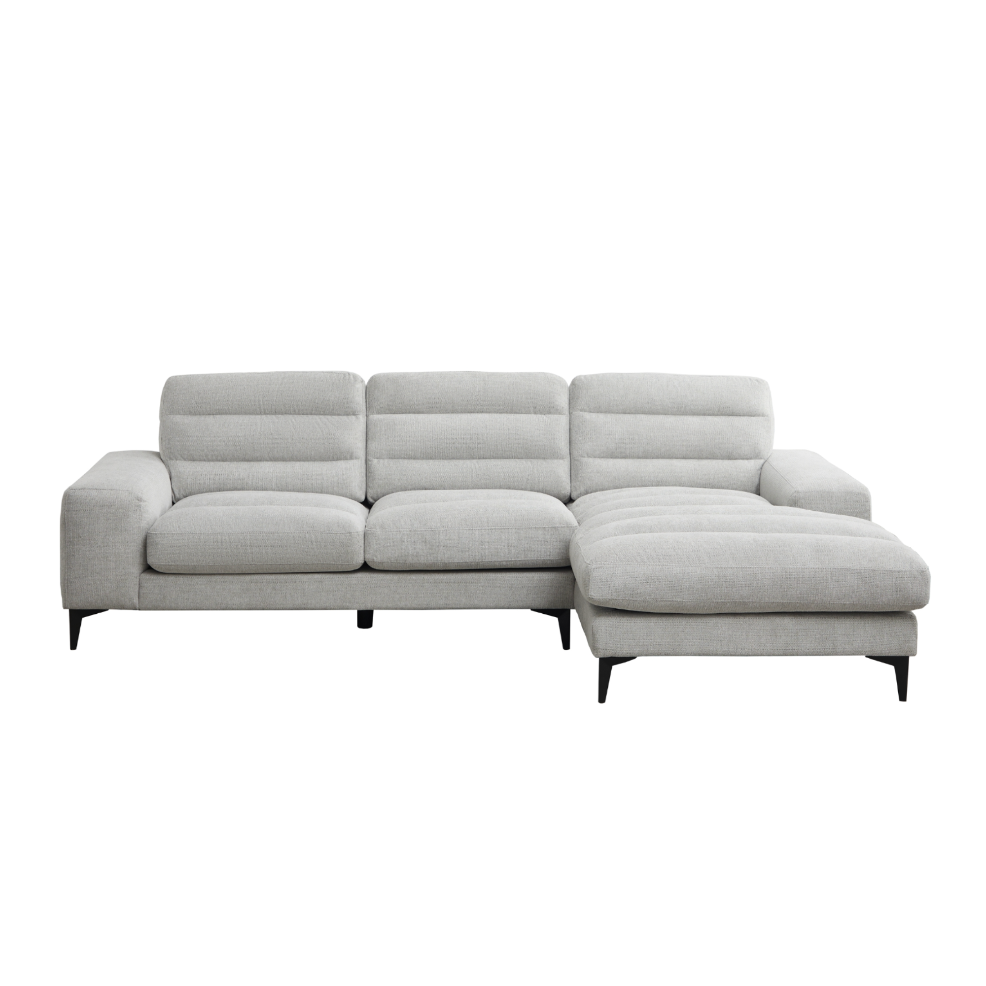 Gray MAZ Suki Collection 2-piece sectional sofa with plush cushions and modern design, perfect for contemporary living rooms.