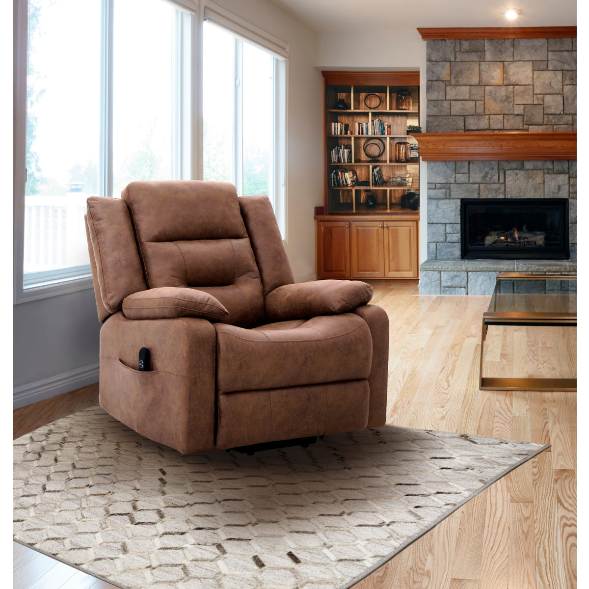Pike Collection Power Lift Chair in Brown | CastleUp Experience Centre Online Furniture