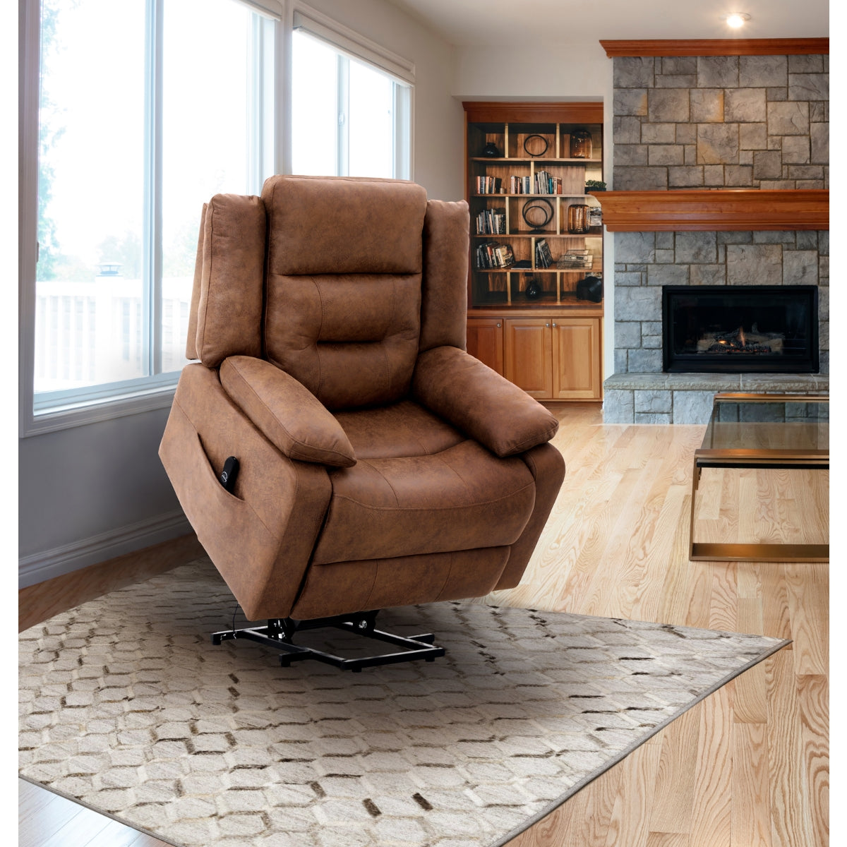 Pike Collection Power Lift Chair in Brown | CastleUp Experience Centre Online Furniture