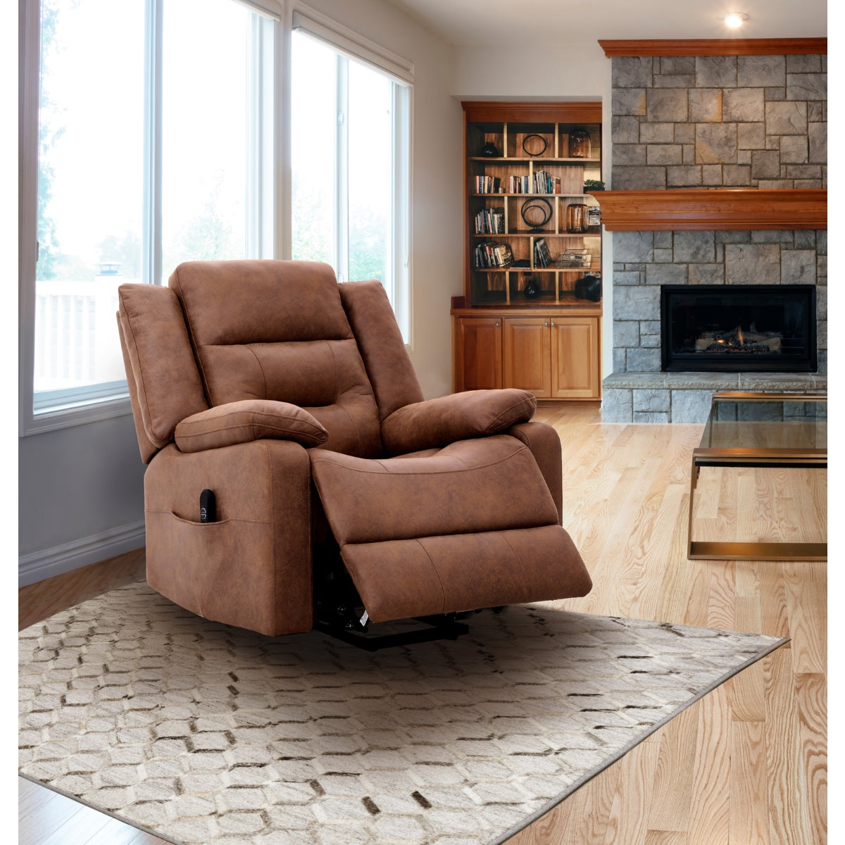 Pike Collection Power Lift Chair in Brown | CastleUp Experience Centre Online Furniture