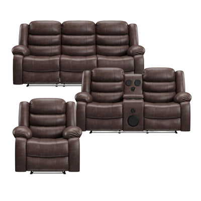 DeWolffe Reclining Set in Brown | CastleUp Experience Centre Online Furniture