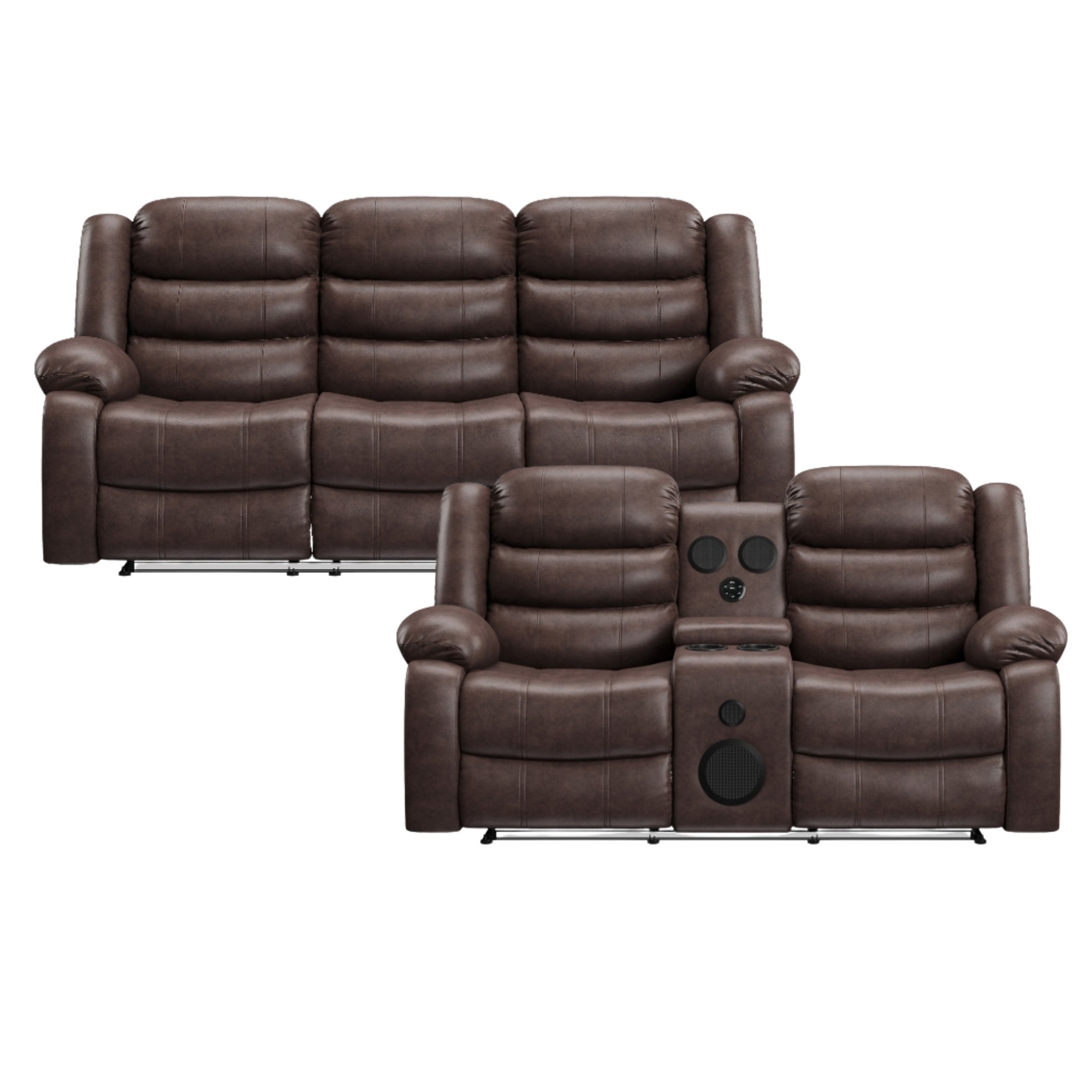 DeWolffe Reclining Set in Brown | CastleUp Experience Centre Online Furniture