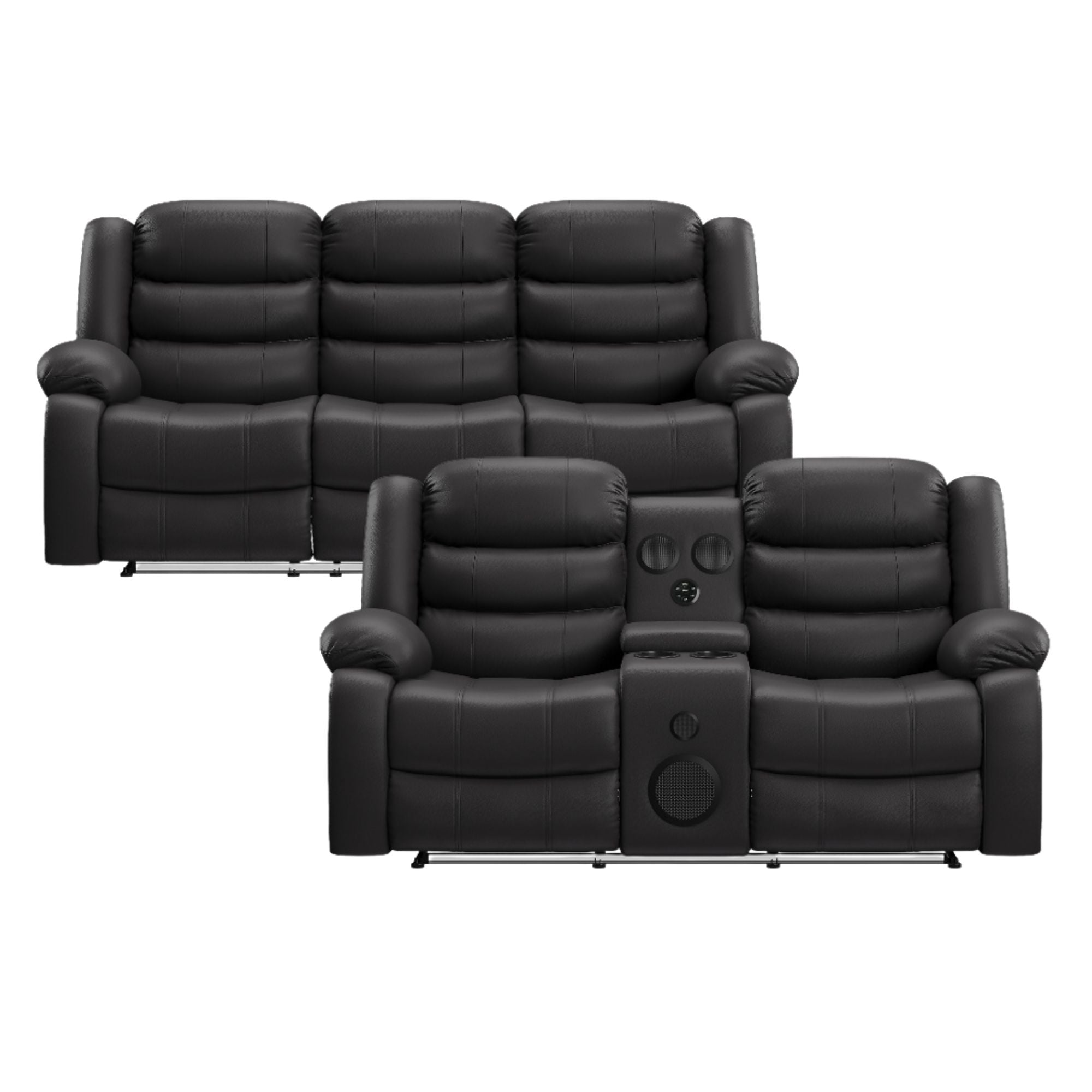 DeWolffe 2-Piece Reclining Set in Black | CastleUp Experience Centre Online Furniture
