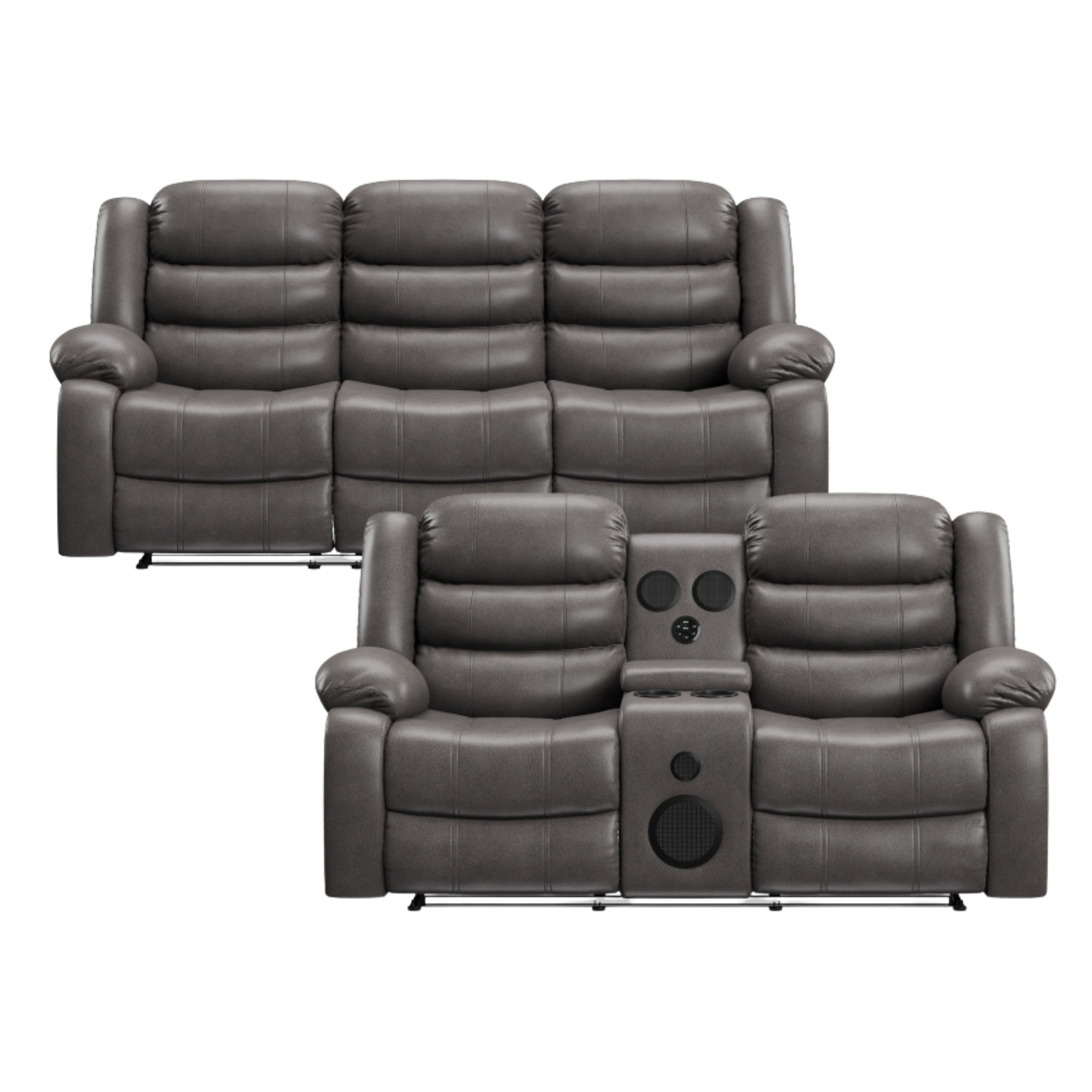 DeWolffe Reclining Set in Grey | CastleUp Experience Centre Online Furniture