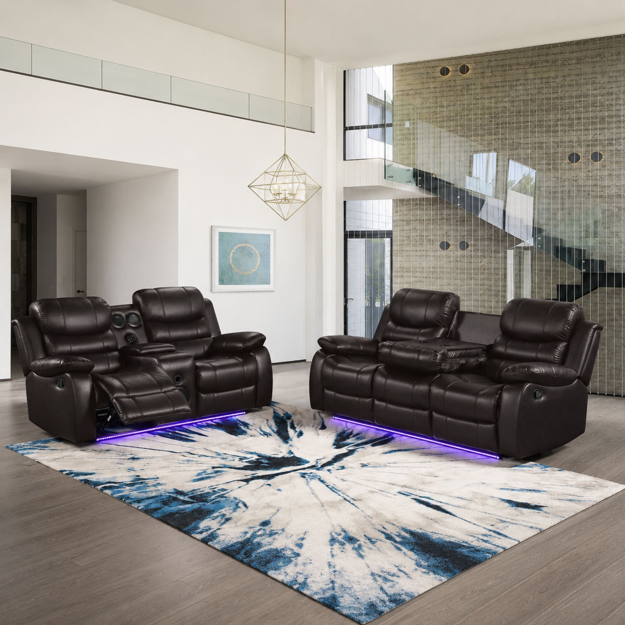 DeWolffe Reclining Set in Brown | CastleUp Experience Centre Online Furniture