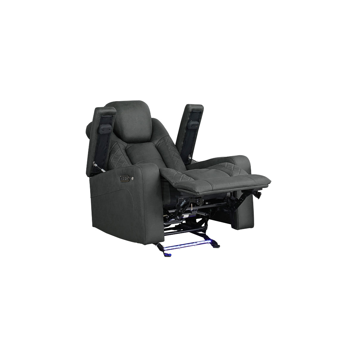 Tabor II Collection Power Glider Reclining Chair in Charcoal | CastleUp Experience Centre Online Furniture