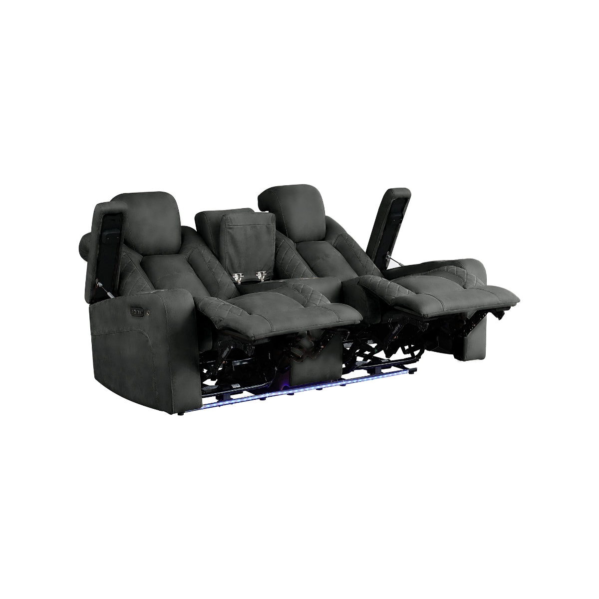 Tabor II Collection Power Reclining Loveseat in Charcoal (Copy) | CastleUp Experience Centre Online Furniture