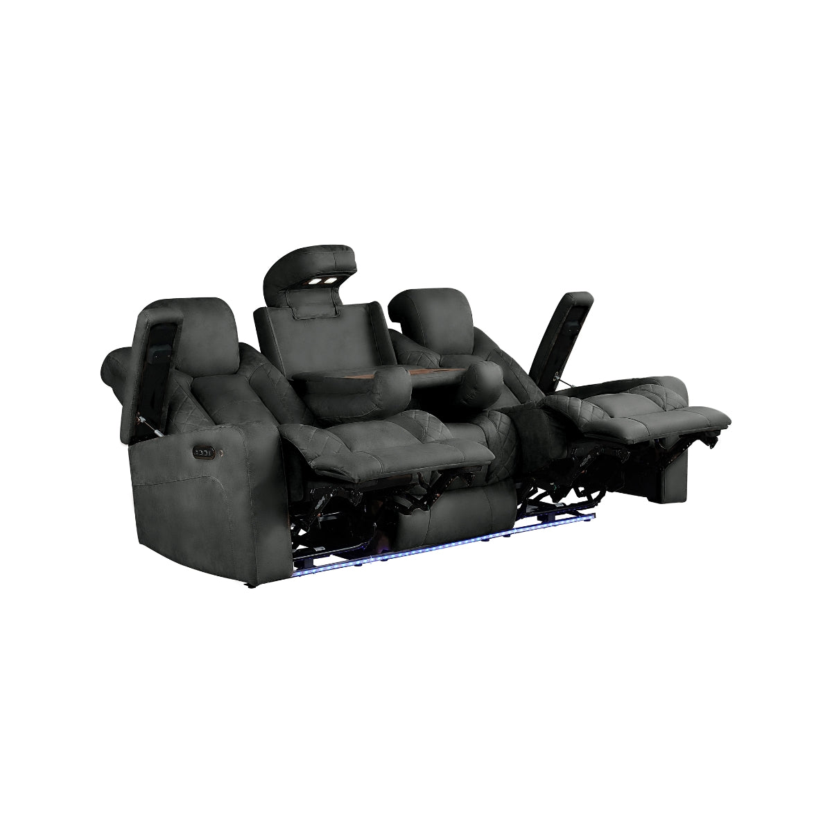 Tabor II Collection Power Reclining Sofa in Charcoal | CastleUp Experience Centre Online Furniture