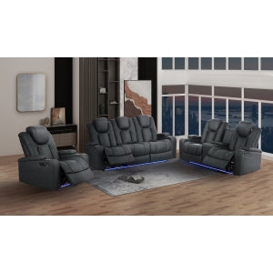 Tabor II Collection Power Reclining Sofa in Charcoal | CastleUp Experience Centre Online Furniture