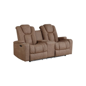 Tabor II Collection Power Reclining Loveseat in Light Brown | CastleUp Experience Centre Online Furniture
