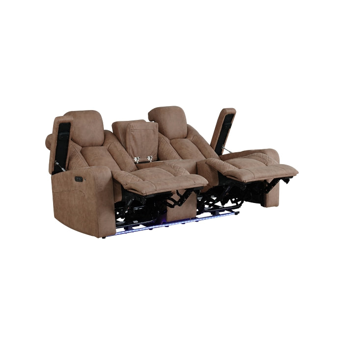 Tabor II Collection Power Reclining Loveseat in Light Brown | CastleUp Experience Centre Online Furniture