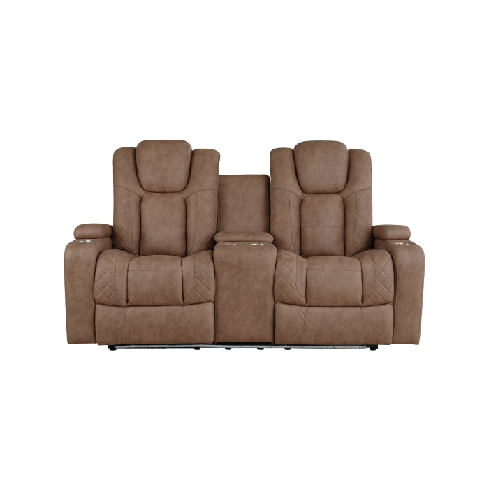 Tabor II Collection Power Reclining Loveseat in Light Brown | CastleUp Experience Centre Online Furniture