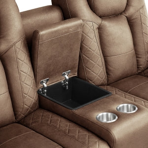 Tabor II Collection Power Reclining Loveseat in Light Brown | CastleUp Experience Centre Online Furniture