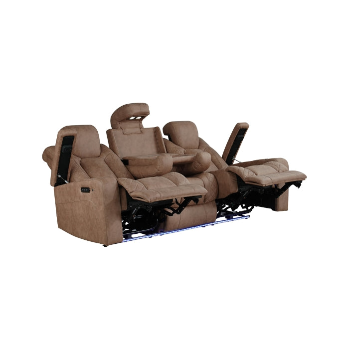 Tabor II Collection Power Reclining Sofa in Light Brown | CastleUp Experience Centre Online Furniture