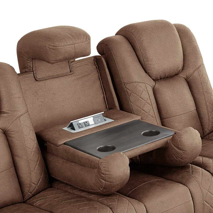 Tabor II Collection Power Reclining Sofa in Light Brown | CastleUp Experience Centre Online Furniture