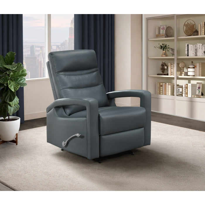 Wynn Grey Leather Glider Reclining Chair