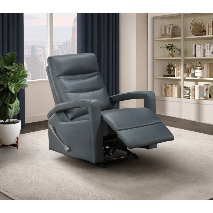 Wynn Grey Leather Glider Reclining Chair