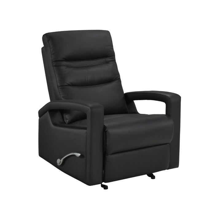 Wynn Black Leather Glider Reclining Chair