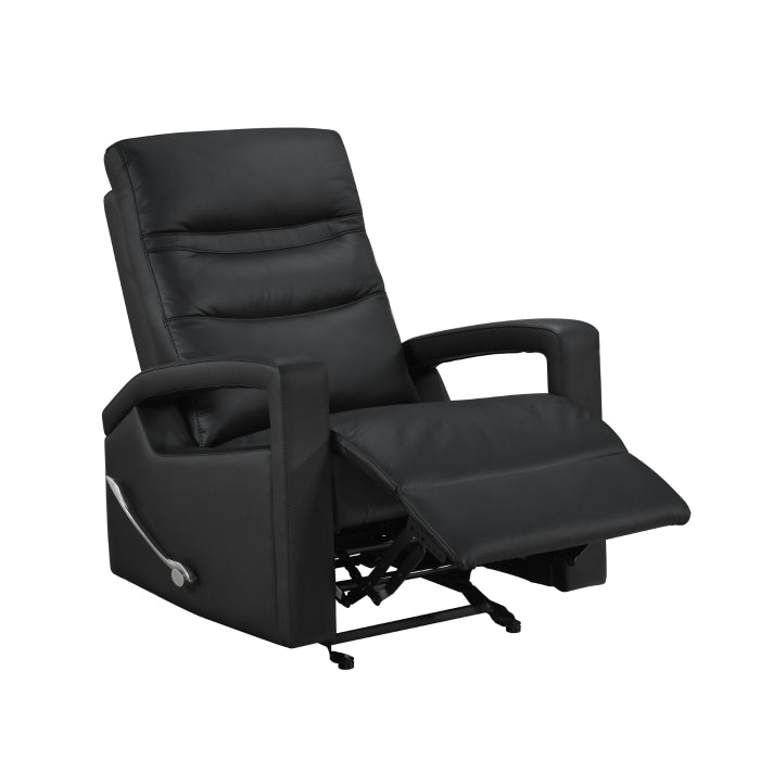 Wynn Black Leather Glider Reclining Chair