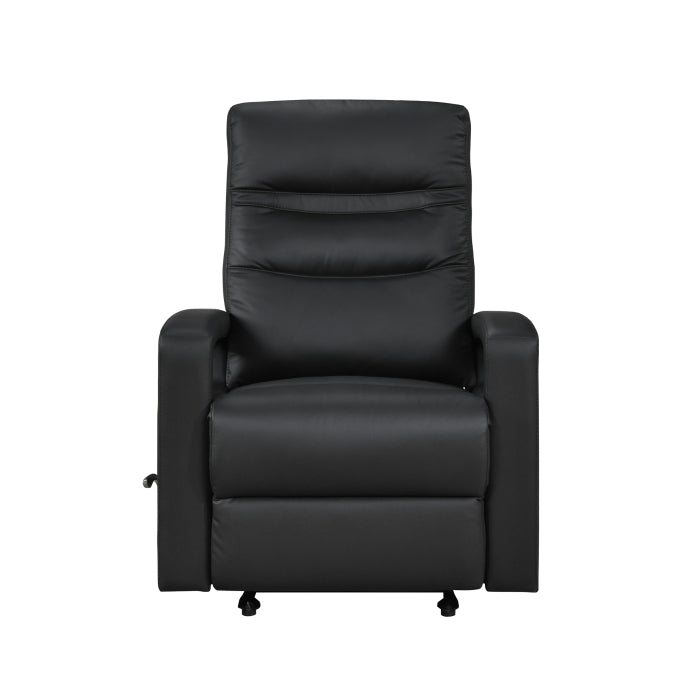 Wynn Black Leather Glider Reclining Chair