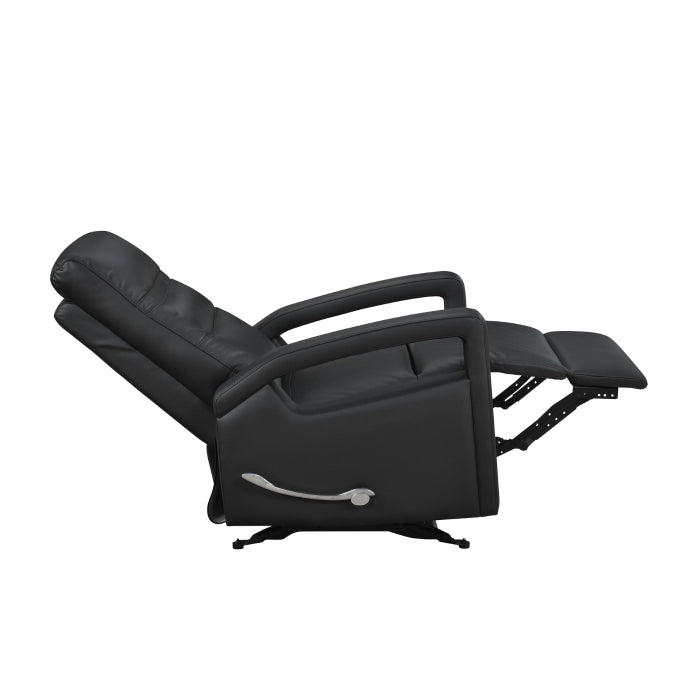 Wynn Black Leather Glider Reclining Chair