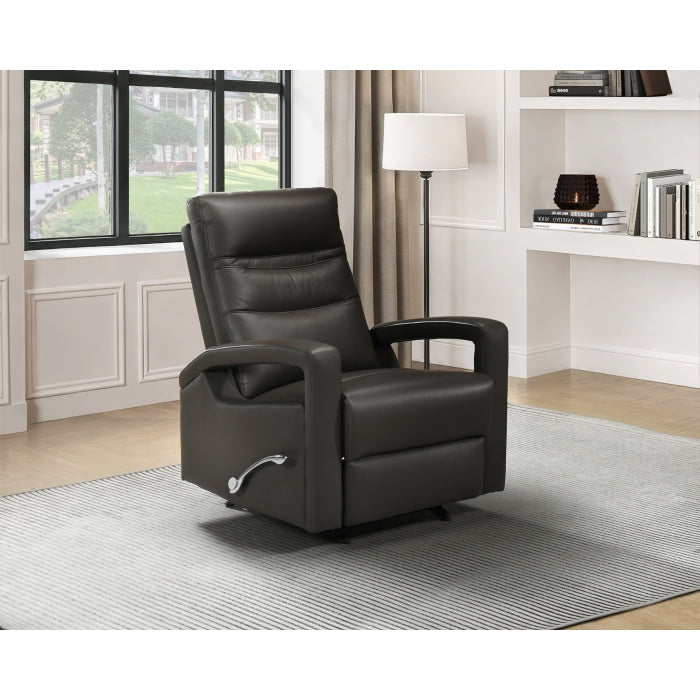 Wynn Dark Brown Leather Glider Reclining Chair