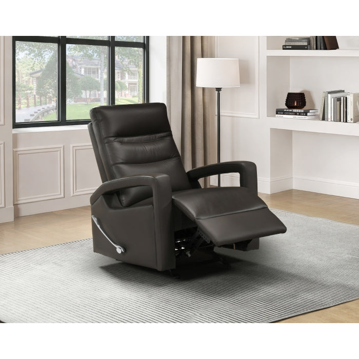 Wynn Dark Brown Leather Glider Reclining Chair