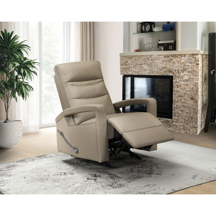 Wynn Taupe Leather Glider Reclining Chair