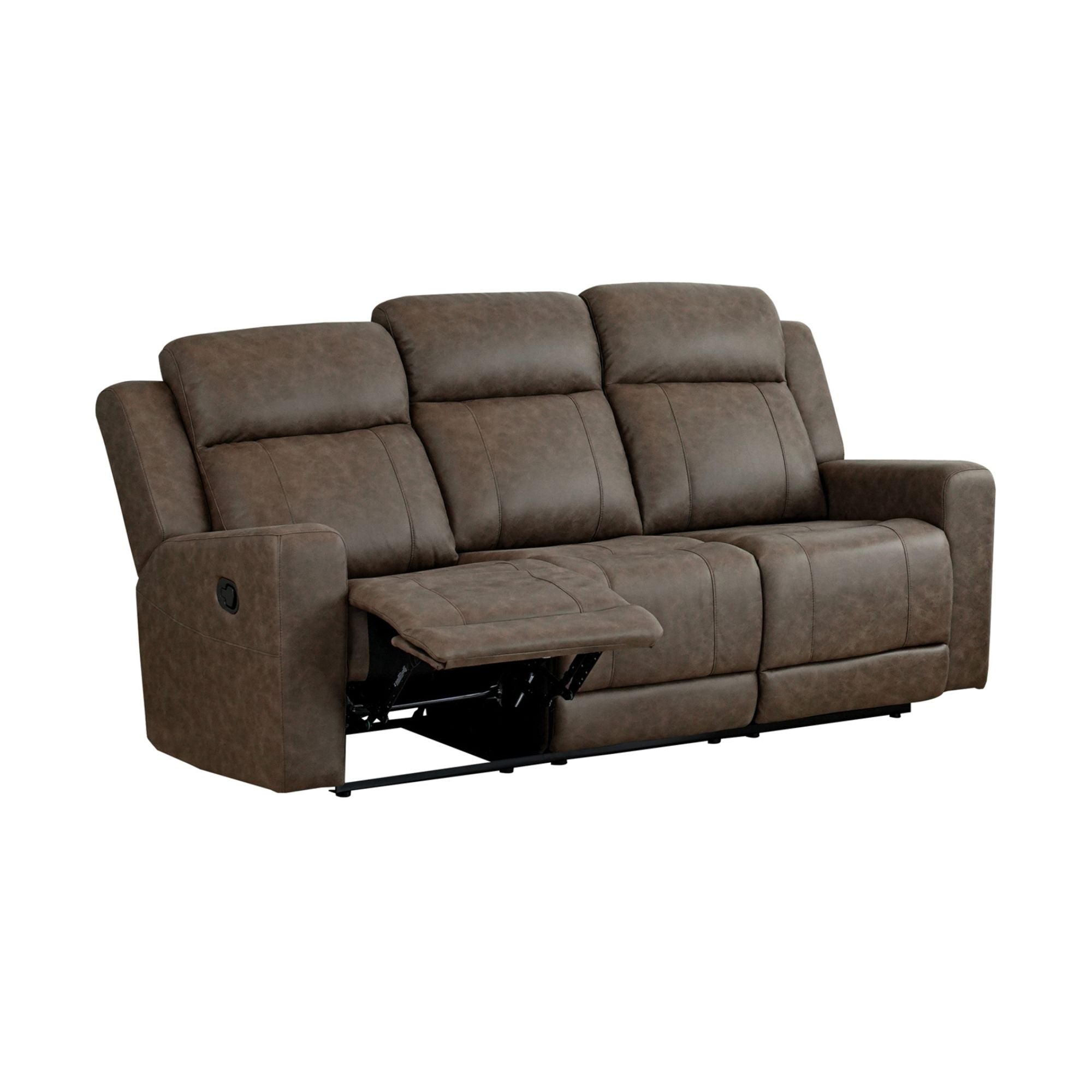 Brown Genji reclining sofa set by MAZ with plush cushions and modern design, perfect for comfortable living room seating.