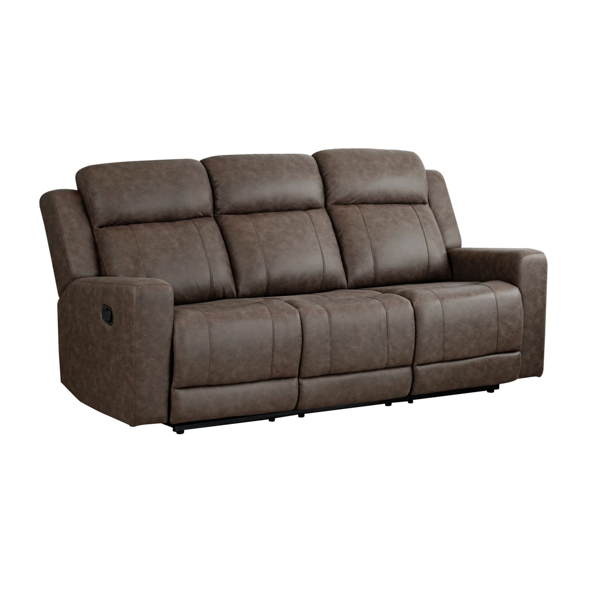 Brown Genji Reclining Sofa Set by MAZ featuring plush cushions and reclining seats for comfortable relaxation.