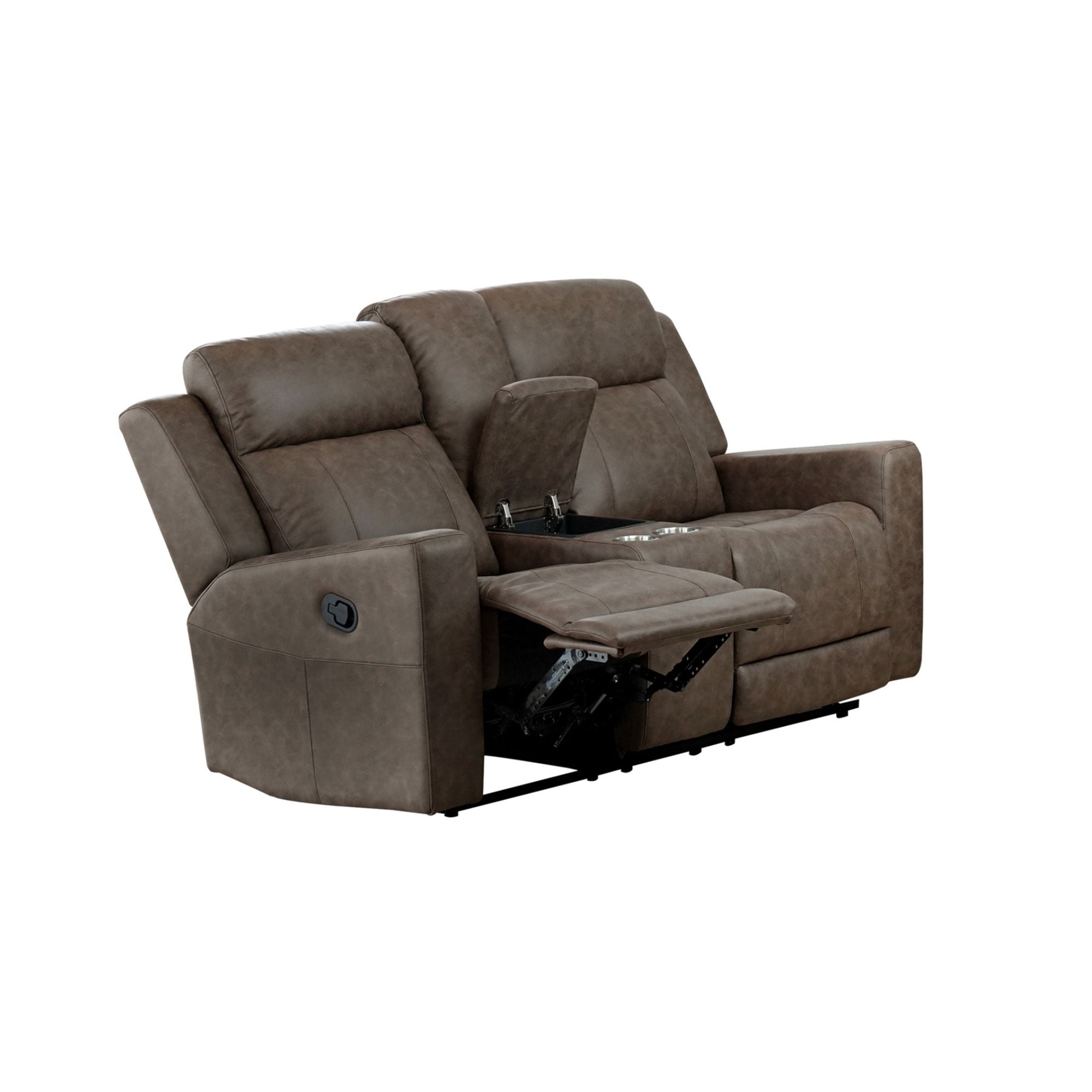 Brown MAZ Genji Reclining Sofa Set with plush cushions and reclining features, designed for comfortable lounging.