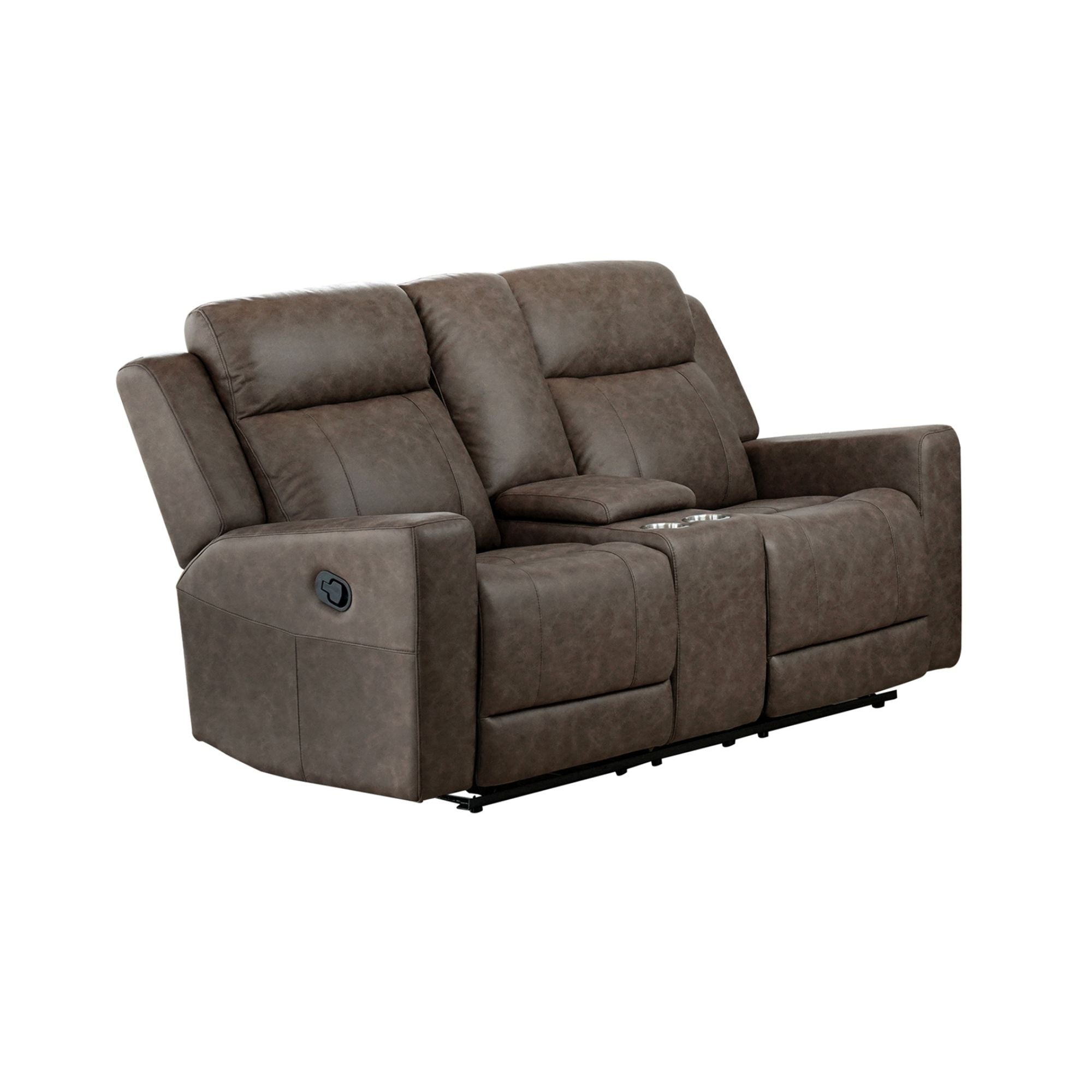 Brown Genji Reclining Sofa Set by MAZ with plush cushions and modern design, perfect for comfortable living room seating.