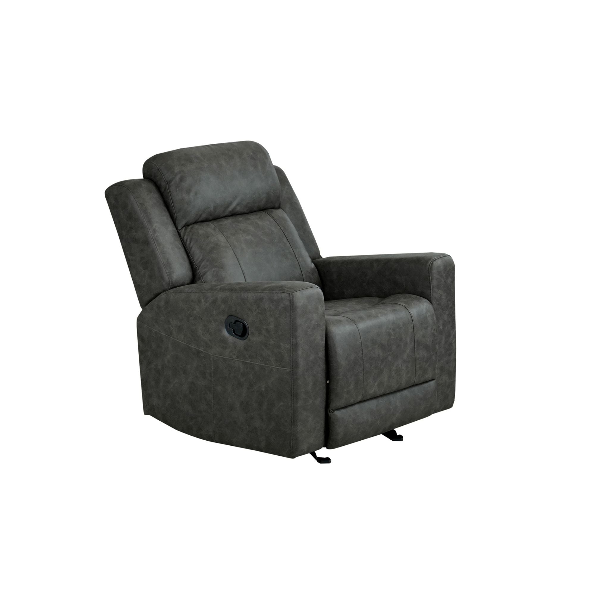 Charcoal Genji Reclining Sofa Set by MAZ featuring plush cushions and modern design, perfect for comfortable living rooms.