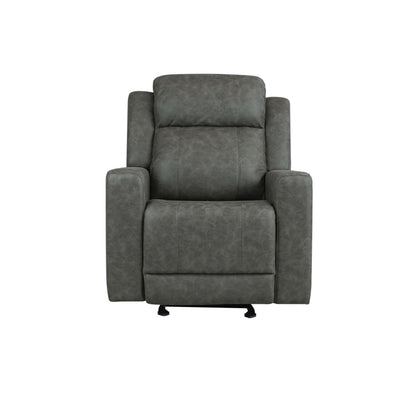 Charcoal MAZ Genji Reclining Sofa Set with plush cushions and modern design, perfect for a comfortable living room.