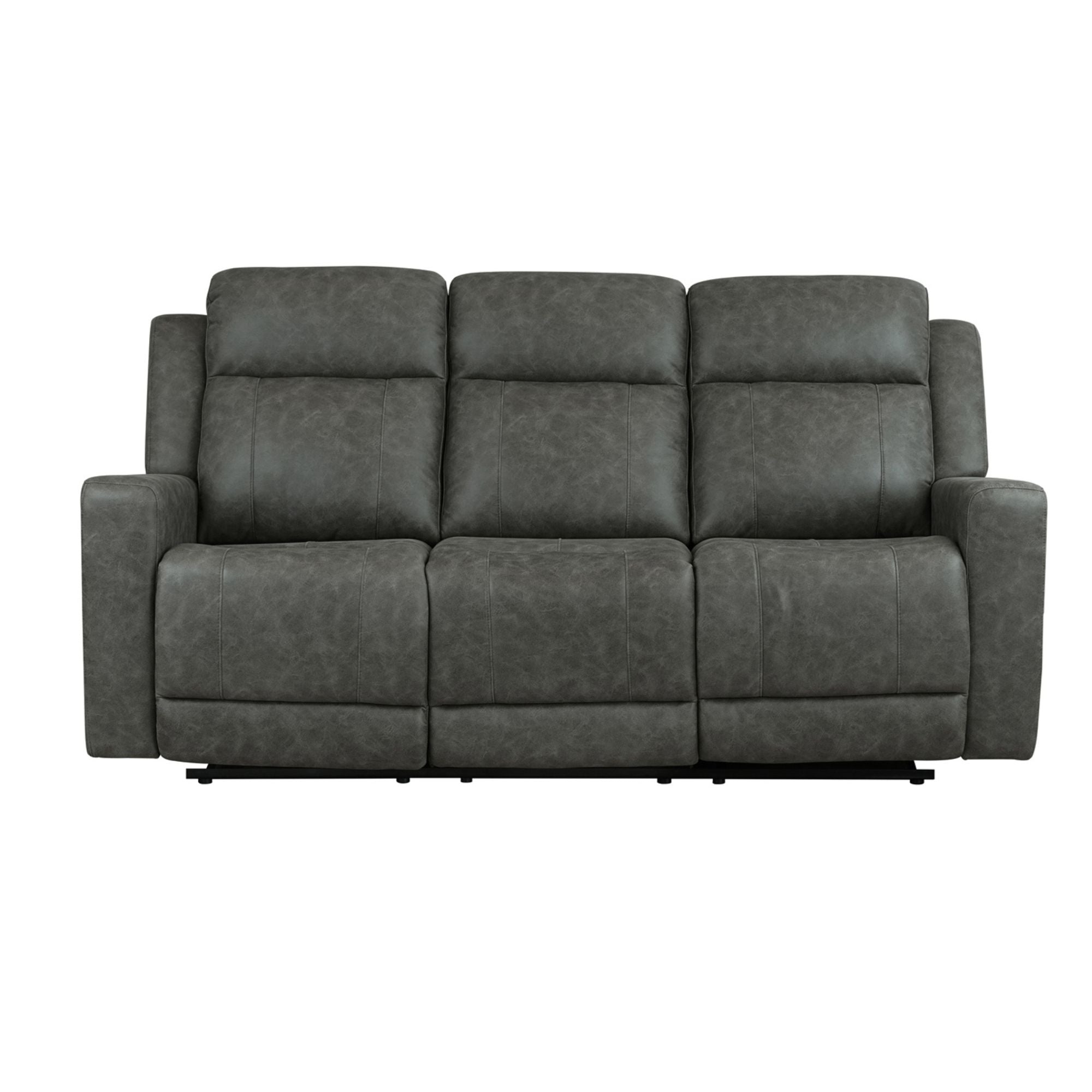 Charcoal MAZ Genji Reclining Sofa Set with plush cushions and modern design, perfect for relaxing living room seating.